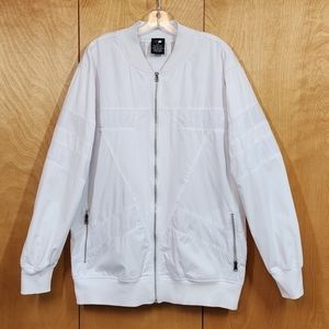 White oversized unisex bomber jacket